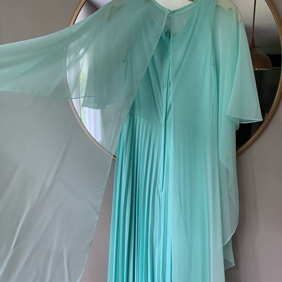 Vintage Mint Green Chiffon Dress - Picture 3 of 9